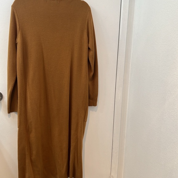 MUSTARD LONG LINE CARDIGAN - Picture 3 of 4